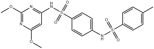 N-(4-{[(2,6-dimethoxy-4-pyrimidinyl)amino]sulfonyl}phenyl)-4-methylbenzenesulfonamide Struktur