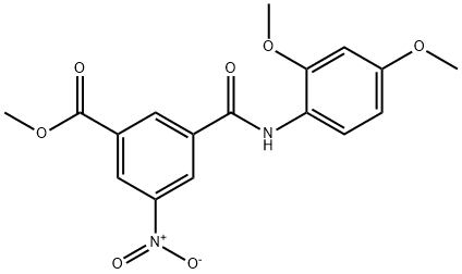 methyl 3-[(2,4-dimethoxyphenyl)carbamoyl]-5-nitrobenzoate Struktur