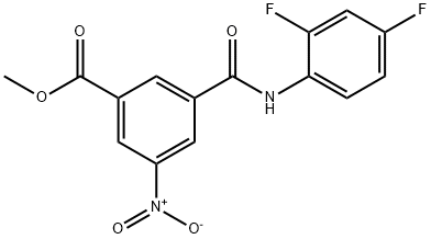 methyl 3-((2,4-difluorophenyl)carbamoyl)-5-nitrobenzoate Struktur