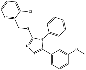 3-[(2-chlorobenzyl)sulfanyl]-5-(3-methoxyphenyl)-4-phenyl-4H-1,2,4-triazole Struktur