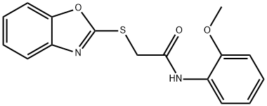 2-(1,3-benzoxazol-2-ylsulfanyl)-N-(2-methoxyphenyl)acetamide Struktur