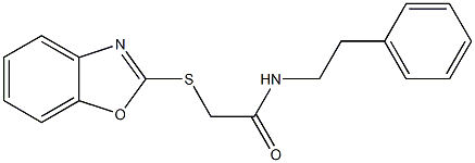 2-(1,3-benzoxazol-2-ylsulfanyl)-N-(2-phenylethyl)acetamide Struktur