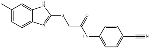 N-(4-cyanophenyl)-2-[(6-methyl-1H-benzimidazol-2-yl)sulfanyl]acetamide Struktur