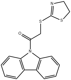 1-(9H-carbazol-9-yl)-2-(4,5-dihydro-1,3-thiazol-2-ylsulfanyl)ethanone Struktur