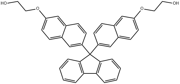 2,2'-[9H-Fluoren-9-ylidenebis(6,2-naphthalenediyloxy)]bis-ethanol Struktur