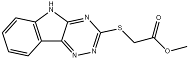 methyl 2-((5H-[1,2,4]triazino[5,6-b]indol-3-yl)thio)acetate Struktur