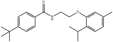 4-tert-butyl-N-{2-[5-methyl-2-(propan-2-yl)phenoxy]ethyl}benzamide Struktur