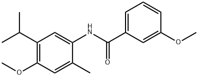 3-methoxy-N-[4-methoxy-2-methyl-5-(propan-2-yl)phenyl]benzamide Struktur