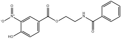 2-benzamidoethyl 4-hydroxy-3-nitrobenzoate Struktur