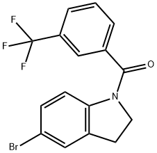 (5-bromo-2,3-dihydro-1H-indol-1-yl)[3-(trifluoromethyl)phenyl]methanone Struktur