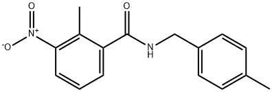 2-methyl-N-(4-methylbenzyl)-3-nitrobenzamide Struktur