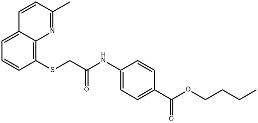 butyl 4-(2-((2-methylquinolin-8-yl)thio)acetamido)benzoate Struktur