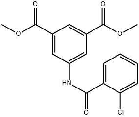 dimethyl 5-{[(2-chlorophenyl)carbonyl]amino}benzene-1,3-dicarboxylate Struktur