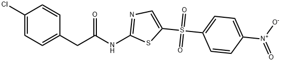 2-(4-chlorophenyl)-N-{5-[(4-nitrophenyl)sulfonyl]-1,3-thiazol-2-yl}acetamide Struktur