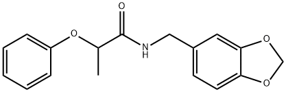 N-(1,3-benzodioxol-5-ylmethyl)-2-phenoxypropanamide Struktur