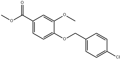 methyl 4-((4-chlorobenzyl)oxy)-3-methoxybenzoate Struktur