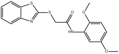 2-(1,3-benzothiazol-2-ylsulfanyl)-N-(2,5-dimethoxyphenyl)acetamide Struktur