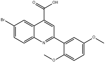 6-bromo-2-(2,5-dimethoxyphenyl)quinoline-4-carboxylic acid Struktur