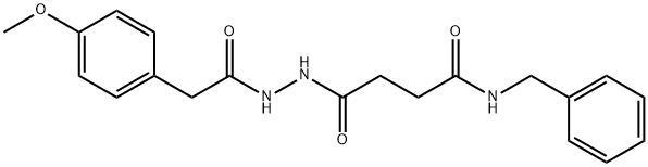 N-benzyl-4-{2-[(4-methoxyphenyl)acetyl]hydrazinyl}-4-oxobutanamide Struktur