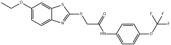 2-[(6-ethoxy-1,3-benzothiazol-2-yl)sulfanyl]-N-[4-(trifluoromethoxy)phenyl]acetamide Struktur