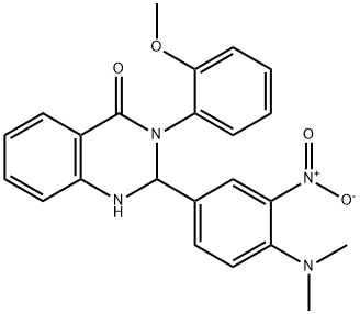 2-[4-(dimethylamino)-3-nitrophenyl]-3-(2-methoxyphenyl)-2,3-dihydroquinazolin-4(1H)-one Struktur