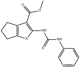 methyl 2-(3-phenylthioureido)-5,6-dihydro-4H-cyclopenta[b]thiophene-3-carboxylate Struktur