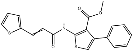 (E)-methyl 4-phenyl-2-(3-(thiophen-2-yl)acrylamido)thiophene-3-carboxylate Struktur