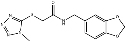 N-(1,3-benzodioxol-5-ylmethyl)-2-[(1-methyl-1H-tetrazol-5-yl)sulfanyl]acetamide Struktur