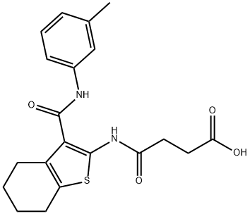 4-oxo-4-((3-(m-tolylcarbamoyl)-4,5,6,7-tetrahydrobenzo[b]thiophen-2-yl)amino)butanoic acid Struktur