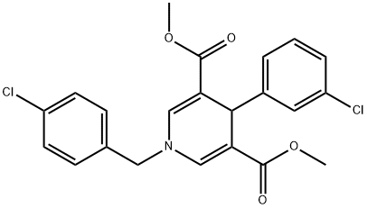 dimethyl 1-(4-chlorobenzyl)-4-(3-chlorophenyl)-1,4-dihydropyridine-3,5-dicarboxylate Struktur