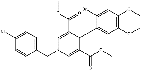 dimethyl 4-(2-bromo-4,5-dimethoxyphenyl)-1-(4-chlorobenzyl)-1,4-dihydropyridine-3,5-dicarboxylate Struktur