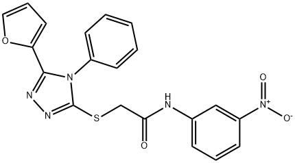 2-{[5-(furan-2-yl)-4-phenyl-4H-1,2,4-triazol-3-yl]sulfanyl}-N-(3-nitrophenyl)acetamide Struktur