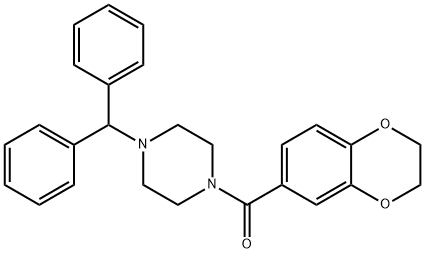 2,3-dihydro-1,4-benzodioxin-6-yl[4-(diphenylmethyl)piperazin-1-yl]methanone Struktur