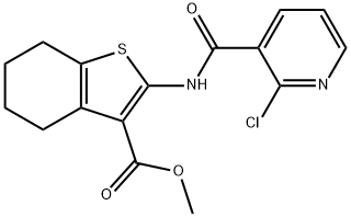 methyl 2-{[(2-chloro-3-pyridinyl)carbonyl]amino}-4,5,6,7-tetrahydro-1-benzothiophene-3-carboxylate Struktur