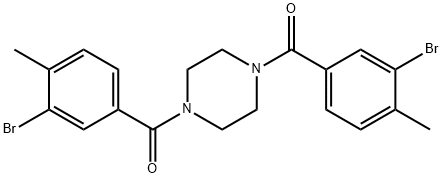 1,4-bis(3-bromo-4-methylbenzoyl)piperazine Struktur