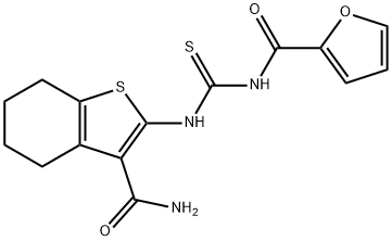 N-({[3-(aminocarbonyl)-4,5,6,7-tetrahydro-1-benzothien-2-yl]amino}carbonothioyl)-2-furamide Struktur