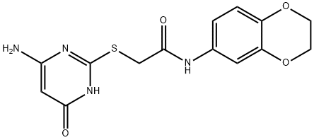 2-[(4-amino-6-oxo-1,6-dihydropyrimidin-2-yl)sulfanyl]-N-(2,3-dihydro-1,4-benzodioxin-6-yl)acetamide Struktur