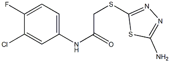 2-[(5-amino-1,3,4-thiadiazol-2-yl)sulfanyl]-N-(3-chloro-4-fluorophenyl)acetamide Struktur