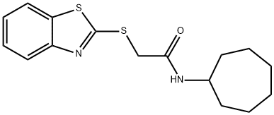 2-(1,3-benzothiazol-2-ylsulfanyl)-N-cycloheptylacetamide Struktur