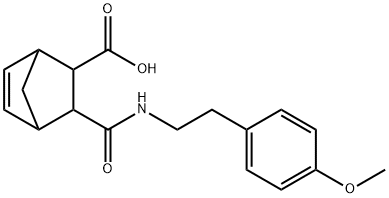 3-((4-methoxyphenethyl)carbamoyl)bicyclo[2.2.1]hept-5-ene-2-carboxylic acid Struktur