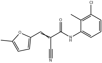 (2E)-N-(3-chloro-2-methylphenyl)-2-cyano-3-(5-methylfuran-2-yl)prop-2-enamide Struktur