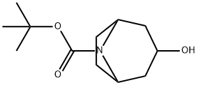 tert-Butyl 3-hydroxy-8-azabicyclo[3.2.1]octane-8-carboxylate Struktur