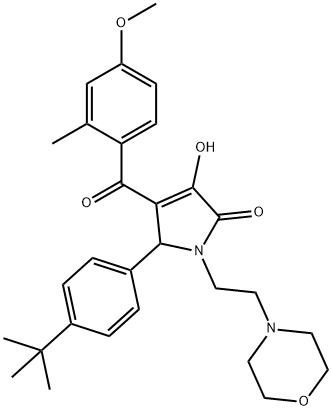 5-(4-(tert-butyl)phenyl)-3-hydroxy-4-(4-methoxy-2-methylbenzoyl)-1-(2-morpholinoethyl)-1H-pyrrol-2(5H)-one Struktur