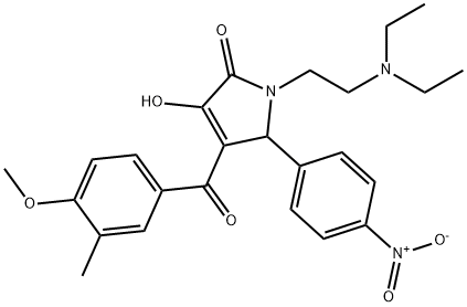 1-(2-(diethylamino)ethyl)-3-hydroxy-4-(4-methoxy-3-methylbenzoyl)-5-(4-nitrophenyl)-1H-pyrrol-2(5H)-one Struktur