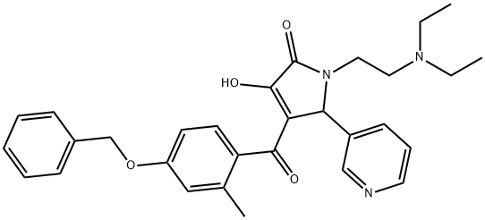 4-(4-(benzyloxy)-2-methylbenzoyl)-1-(2-(diethylamino)ethyl)-3-hydroxy-5-(pyridin-3-yl)-1H-pyrrol-2(5H)-one Struktur