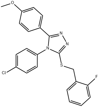 4-(4-chlorophenyl)-3-[(2-fluorobenzyl)sulfanyl]-5-(4-methoxyphenyl)-4H-1,2,4-triazole Structure