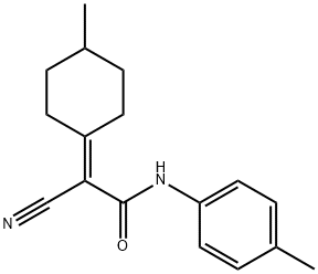 2-cyano-2-(4-methylcyclohexylidene)-N-(p-tolyl)acetamide Struktur