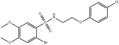 2-bromo-N-[2-(4-chlorophenoxy)ethyl]-4,5-dimethoxybenzenesulfonamide Struktur