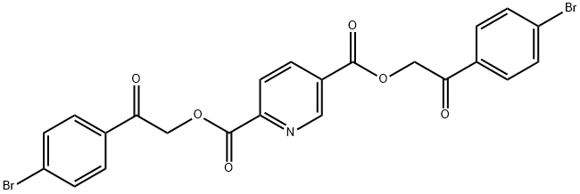 bis(2-(4-bromophenyl)-2-oxoethyl) pyridine-2,5-dicarboxylate Struktur