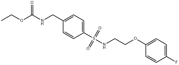 ethyl 4-(N-(2-(4-fluorophenoxy)ethyl)sulfamoyl)benzylcarbamate Struktur